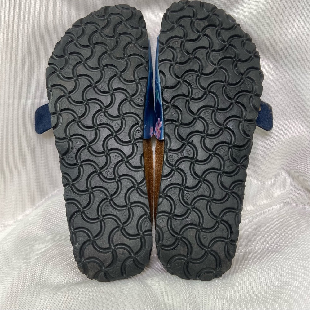 Papillio Sz 38/7/7.5 N Blue Slide Birko-flor flower floral Women Sandals - Picture 5 of 7